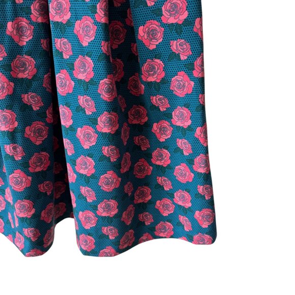 Matilda Jane Women's Peyton Fit Flare Dress Stripe Floral Rose Pockets Retro - Picture 15 of 16